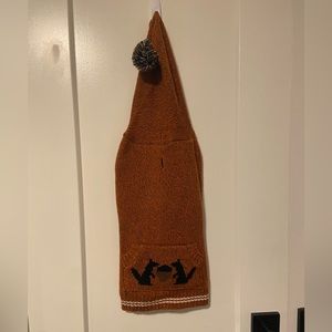 Fall Dog Sweater with Hoodie and Squirrel Design